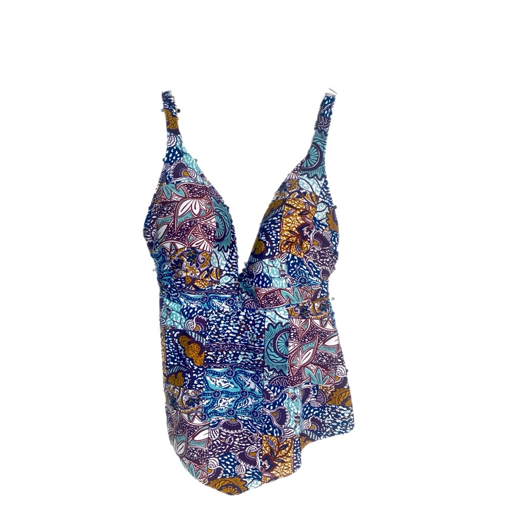 Bar III Women’s Multi Colored Boho By Nature Tankini Swim Top size XS NWT